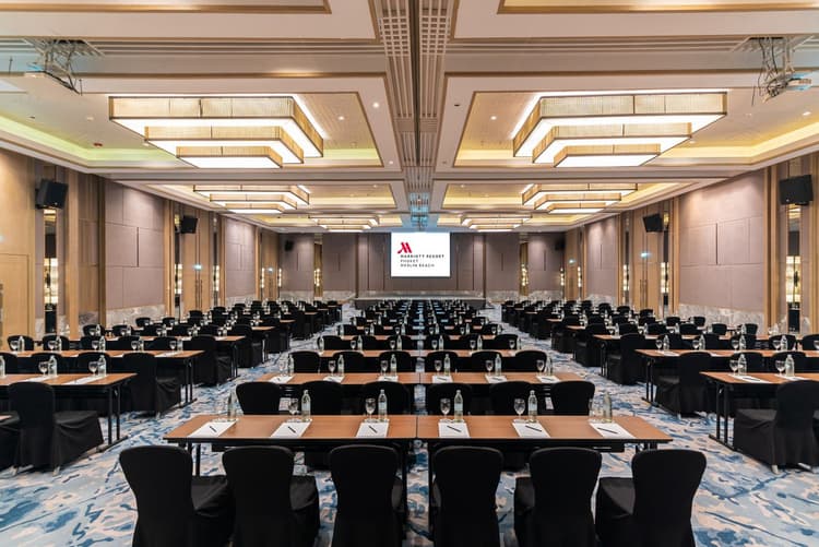 Conference room setup at the Marriott hotel in Phuket